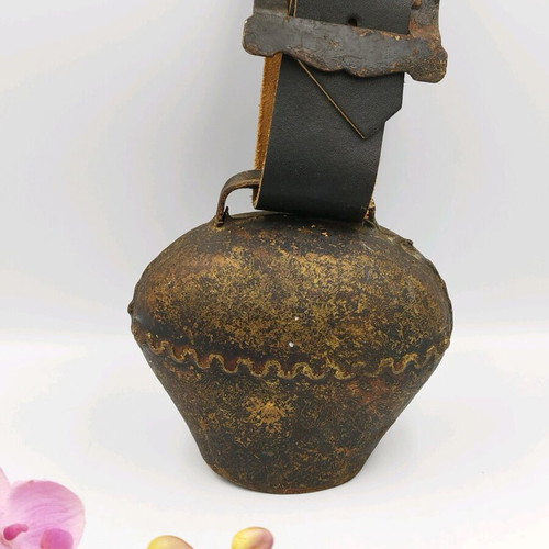 Original large old Swiss cowbell used
