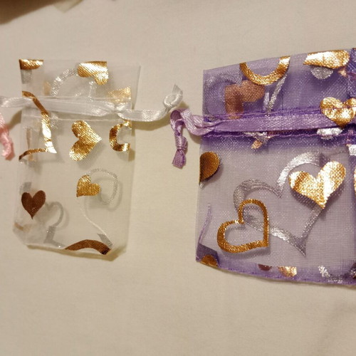Small organza pouches new, pack of 50, assorted colors
