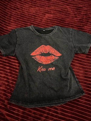 Shein T-shirt with print, new, size L, faded black effect