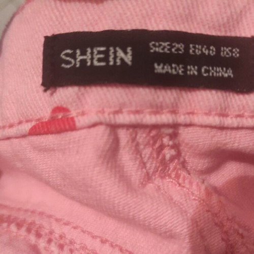Shein High Waist Pink Cropped Jeans Like New, Size L 40 12