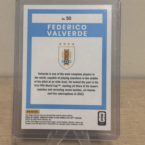 Federico Valverde Panini Donruss Red Yellow Uruguay card new