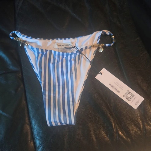 Vassia Kostara Aegean bikini bottom M, white and blue