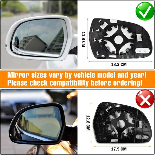 Left Heated Aspherical Mirror Glass for Audi A3 A4 A5 like new