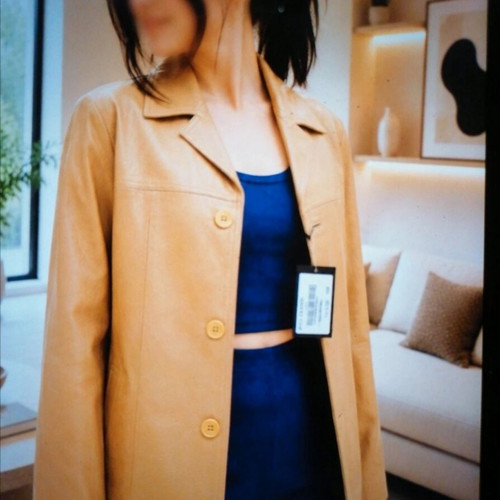 Pride genuine leather jacket, beige, size M, unworn with tag