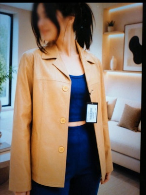 Pride genuine leather jacket, beige, size M, unworn with tag