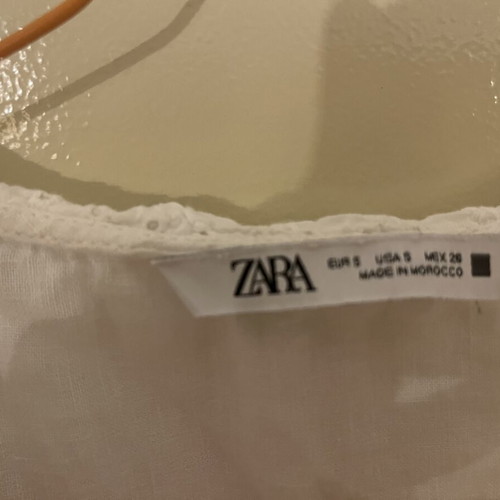 Zara shirt with unique collar, linen, white