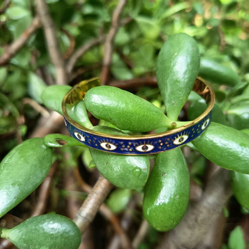 Steel bracelet with enamel like new, gold color
