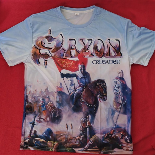 Saxon Crusader T-shirt XL new, colorful polyester fabric