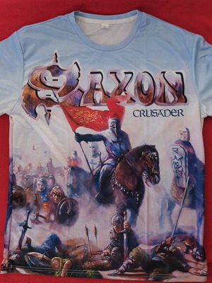 Saxon Crusader T-shirt XL new, colorful polyester fabric