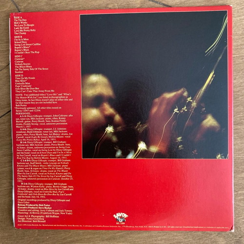Dizzy Gillespie Dee Gee Days 2 Vinyl LP like new, jazz