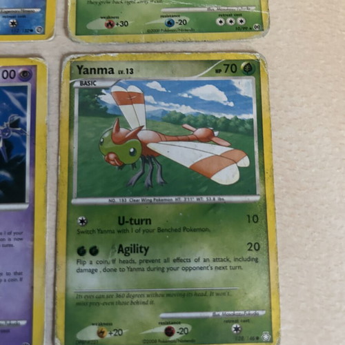 Pokemon cards used, set of 4 collectible cards