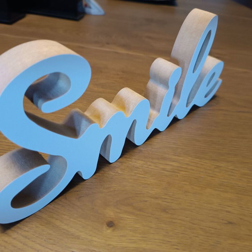 Decorative letters Smile like new, MDF white