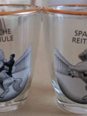 Set of 2 collectible shot glasses like new from Spanish Riding School