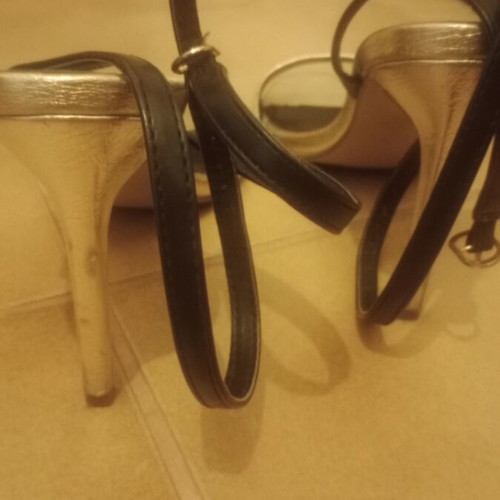 Migato high-heeled sandals like new, black and gold, size 39