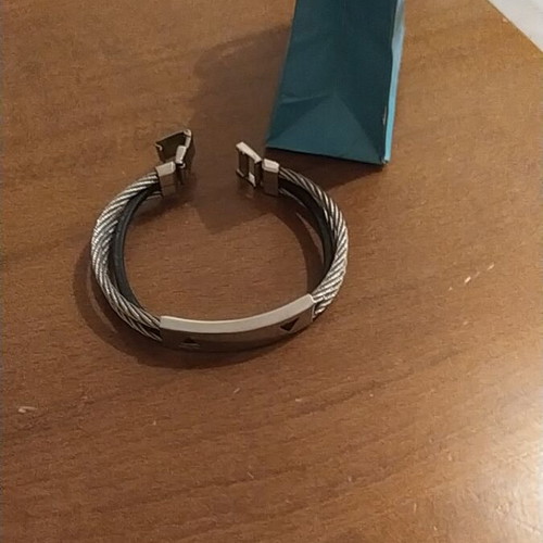 Steel bracelet like new, modern, black and silver