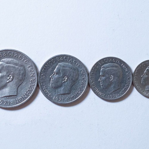 King Konstantinos Coins like new, set of 163 from Greece