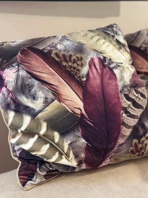Two decorative pillows used 40x40 with feathers