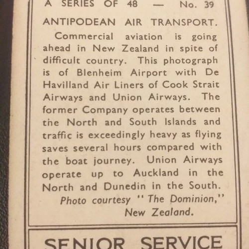 Retro Cigarette Card Set used, 36 glossy aviation cards
