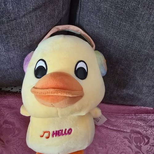 Plush duck 24 cm like new with headphones