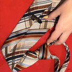 Tie, beige and brown