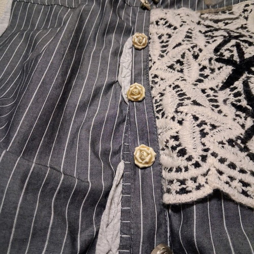 Elisa Cavaletti gray blouse like new with back drawstring