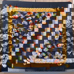  Authentic Hermes Paris Blue Silk Scarf Couvee d’Hermes 1994 Caty Latham