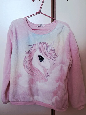 Fleece H&M sweater used with unicorn, size 122/128