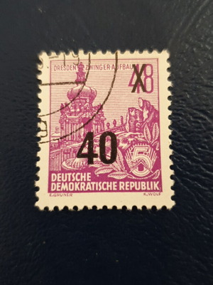 German stamp 1954 40Pfg used with marking