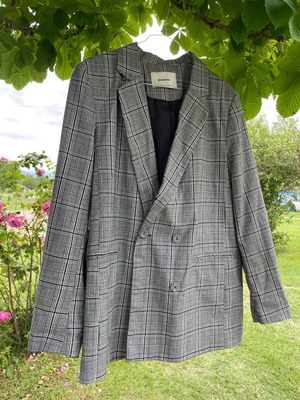 Stradivarius checked grey jacket size L like new
