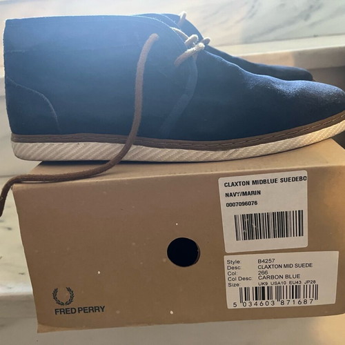 Fred Perry blue dark chukka boots like new, men's size 43