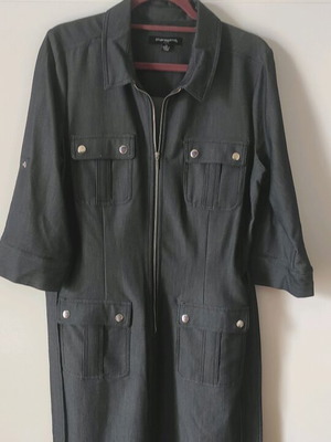 Φόρεμα Sharagano Jean σε άψογη κατάσταση με ζώνη και τέσσερις τσέπες, μέγεθος L