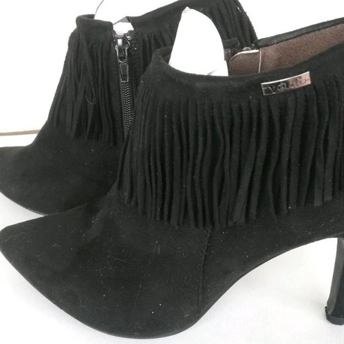Women's suede ankle boots used, size 39, black