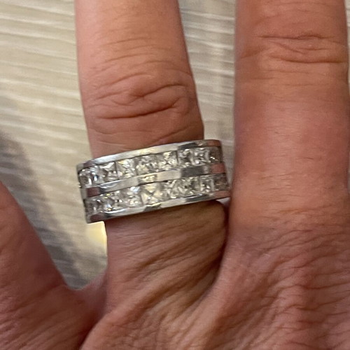 925 silver double ring, size 54