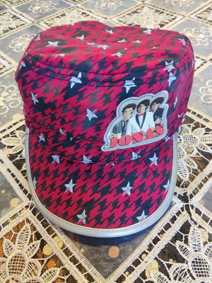 Jonas Brothers Disney Military Style Hat New, Size 54, Red and Black