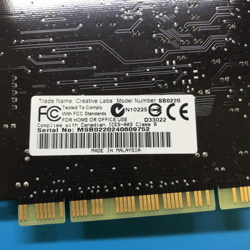 Creative Sound Blaster Live! 5.1 Digital (SB0220) sound card used