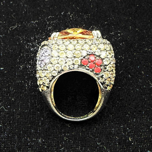 Ασημένιο δαχτυλίδι με φυσικό Σιτρίν 14ct Briolette και κρύσταλλα Swarovski