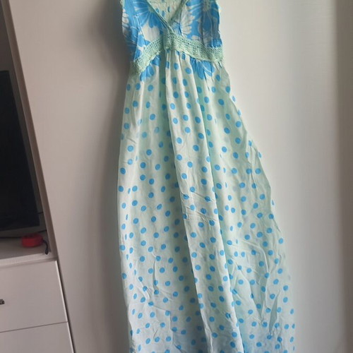 Summer maxi dress, turquoise, airy and feminine