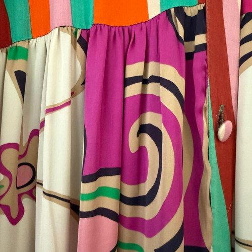 Dorina Savva long dress with stripes and boho patterns like new