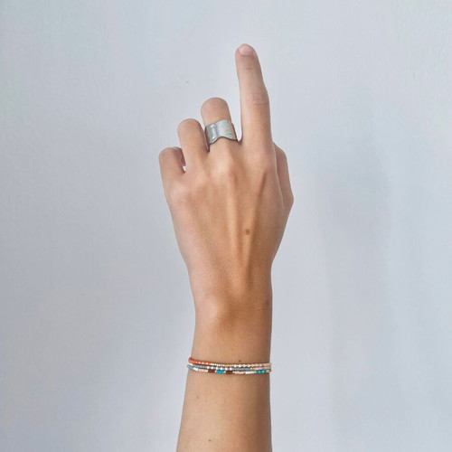 Boho thin bracelets with seed beads new, multicolor