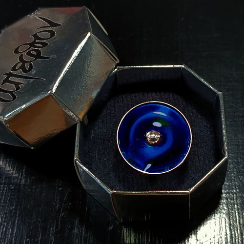 Stella Maris ring new, steel with blue enamel by Άπεφθον