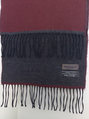Nino Venturi men's scarf used, reversible, burgundy and gray
