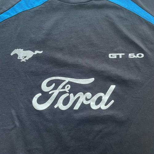 Bershka men's black t-shirt with Ford logo, lightly used