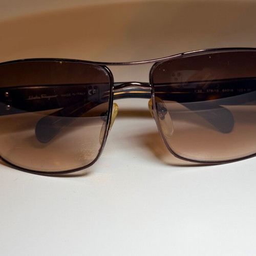 Salvatore Ferragamo men's sunglasses brown beige used