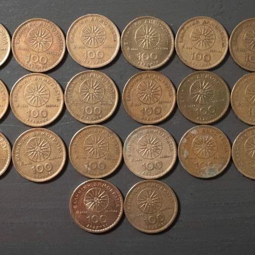 100 Drachma coins used, set of 22 with Alexander the Great