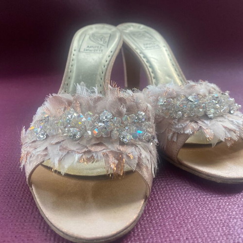Angeli Inguileti bridal heels with feathers and Swarovski like new, size 39