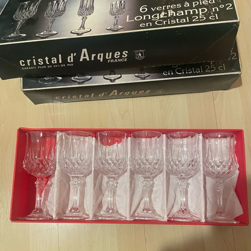 Cristal d’ Arques Longchamp Water Glasses set of 6 new