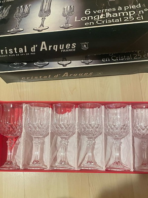 Cristal d’ Arques Longchamp Water Glasses set of 6 new
