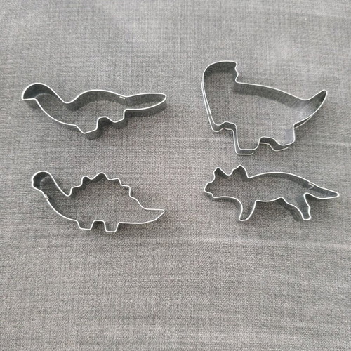 Dinosaur cookie cutters new, set of 4 stainless steel