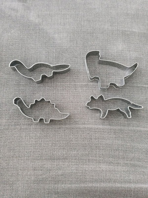 Dinosaur cookie cutters new, set of 4 stainless steel