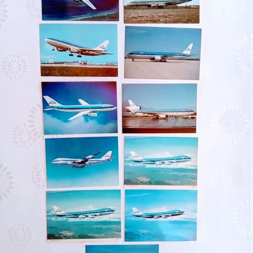 KLM 11 post cards like new from historic aircraft fleet